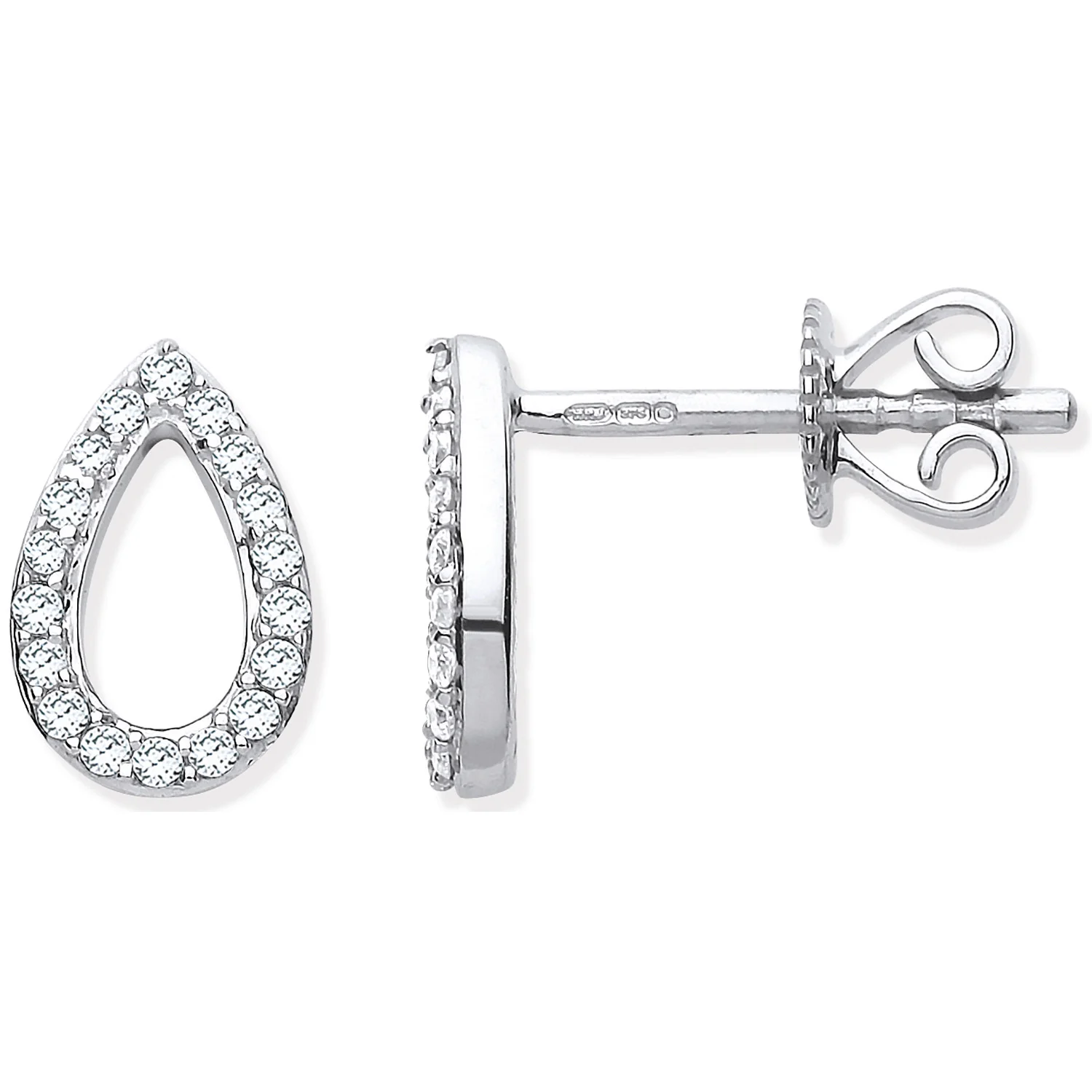 9ct White Gold Teardrop 0.15ctw Diamond Studs - 9ct Gold