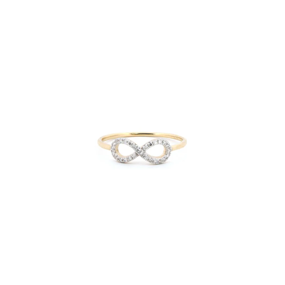 9ct Yellow 0.10ct Natural Diamond Infinity Ring