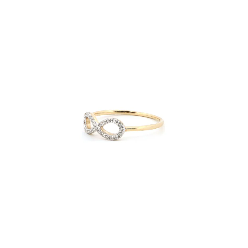 9ct Yellow 0.10ct Natural Diamond Infinity Ring - Image 2