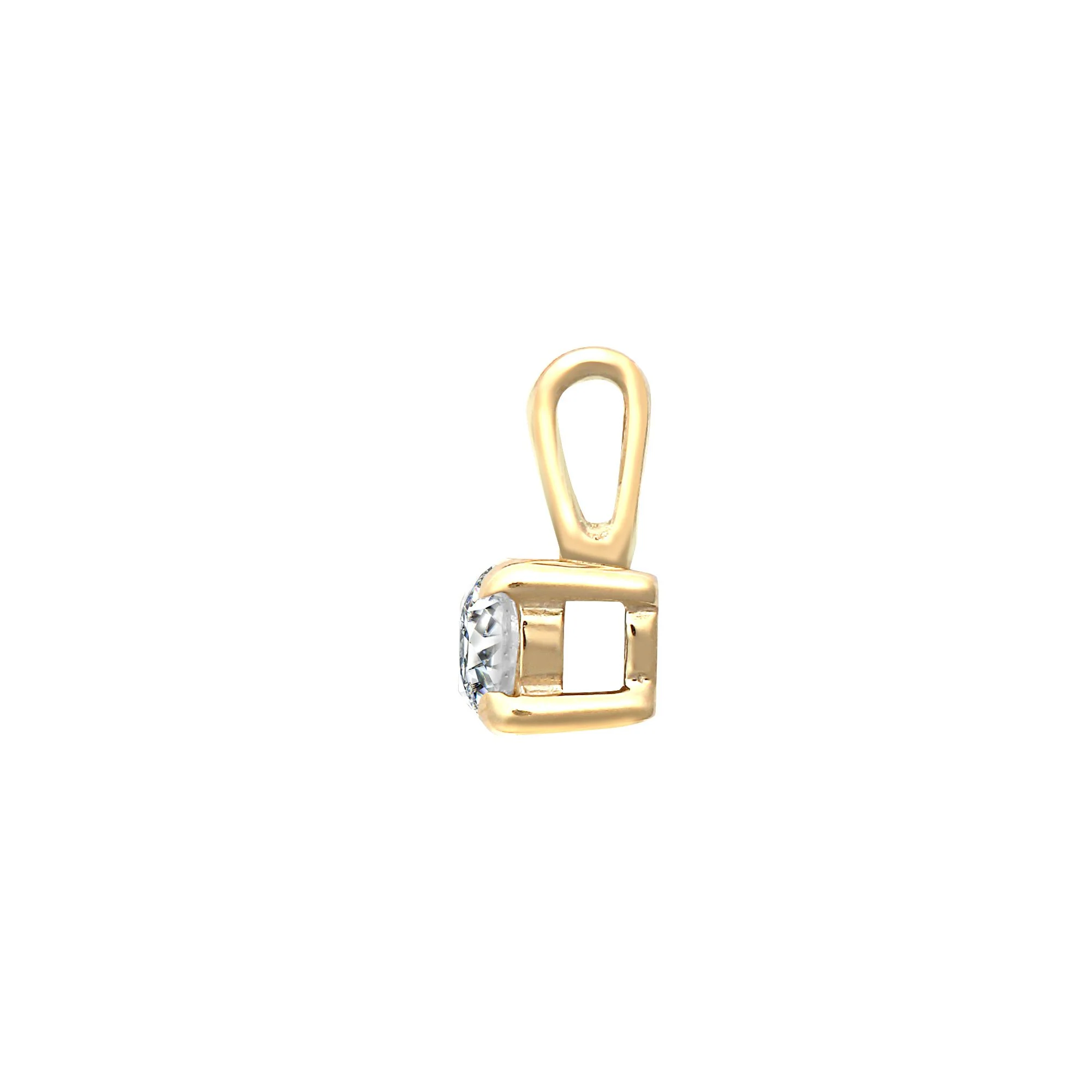 9ct Yellow 0.20ct 4 Claw Natural Diamond Solitaire Pendant - Image 2