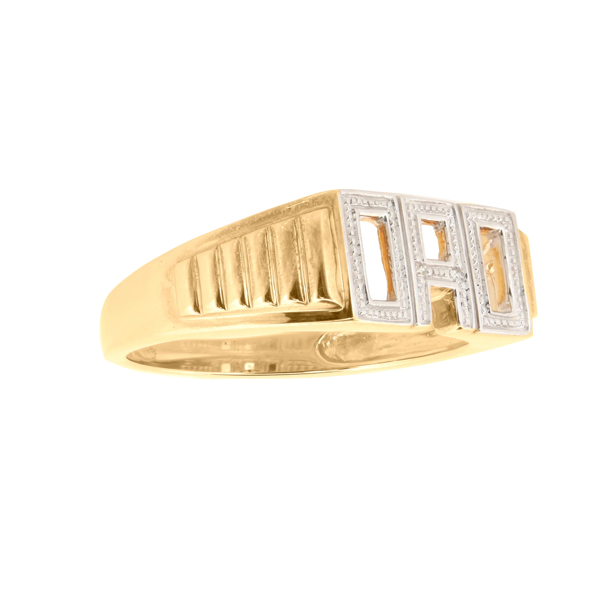 9ct Yellow Gold 0.01ct Natural Diamond DAD Ring - Image 2