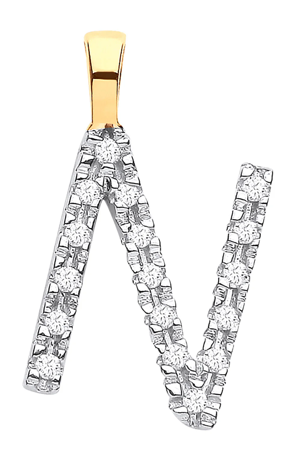 9ct Yellow Gold 0.05ct Diamond N Initial - 9ct Gold - Image 2