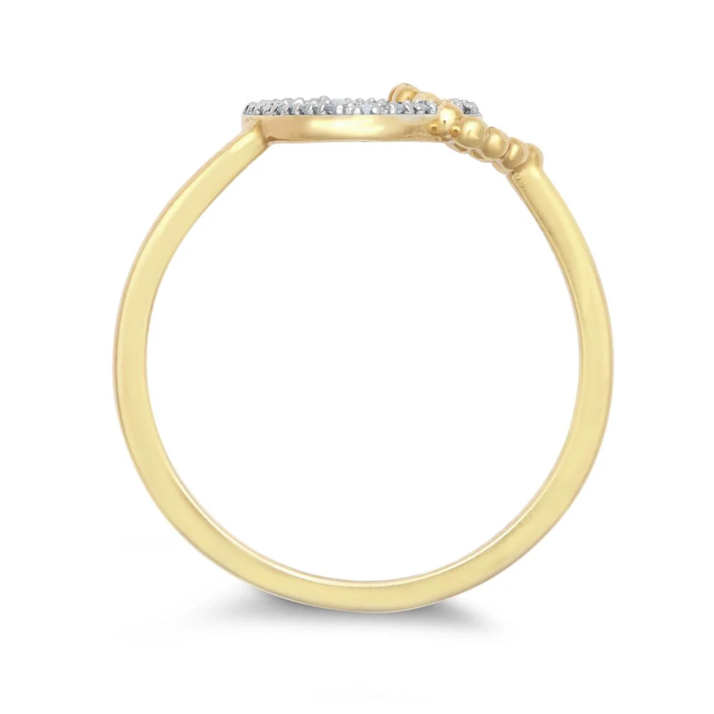9ct Yellow Gold 0.05cts Natural Diamond Double Heart Ring - Image 2