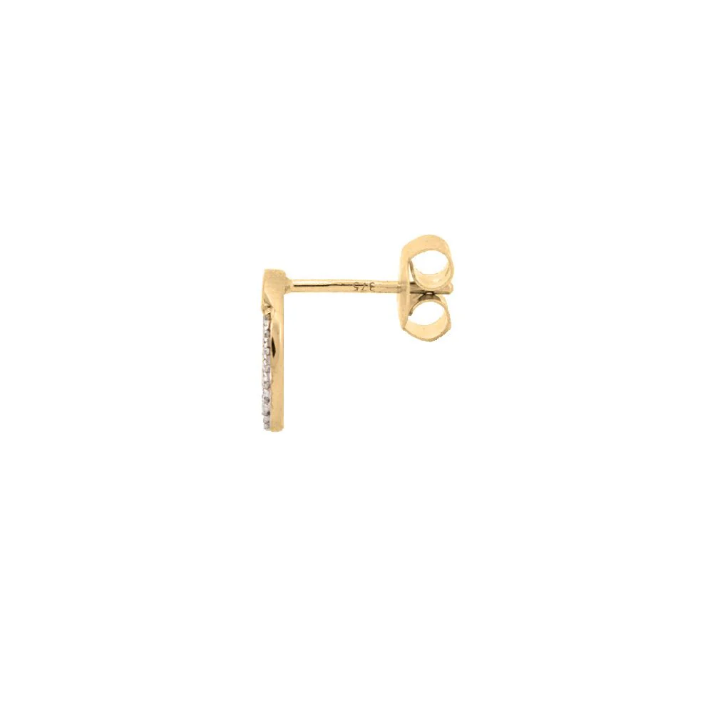 9ct Yellow Gold 0.08ct Diamond Circle Earrings - Image 3