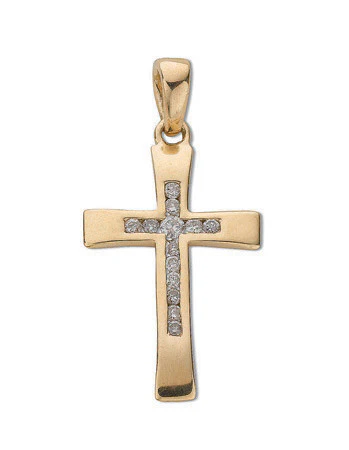 9ct Yellow Gold 0.12ct Diamond Cross - 9ct Gold - Image 2