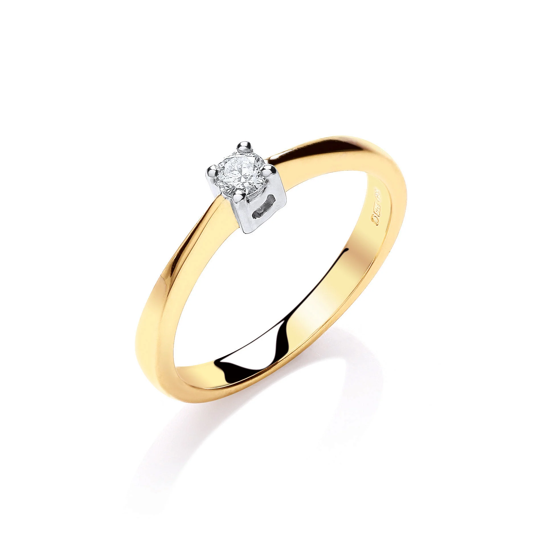 9ct Yellow Gold 0.15ct Diamond Engagement Ring - 9ct Gold