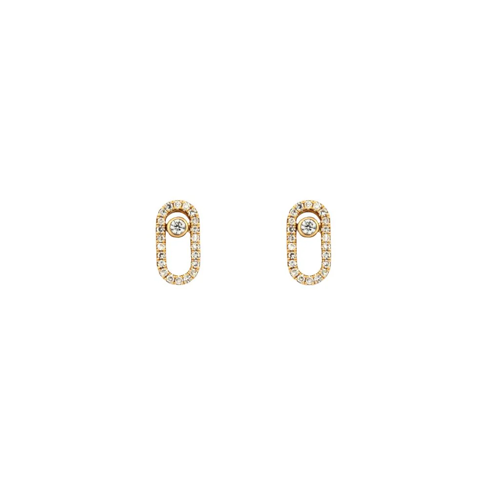 9ct Yellow Gold 0.16ct Moving Diamond Earrings