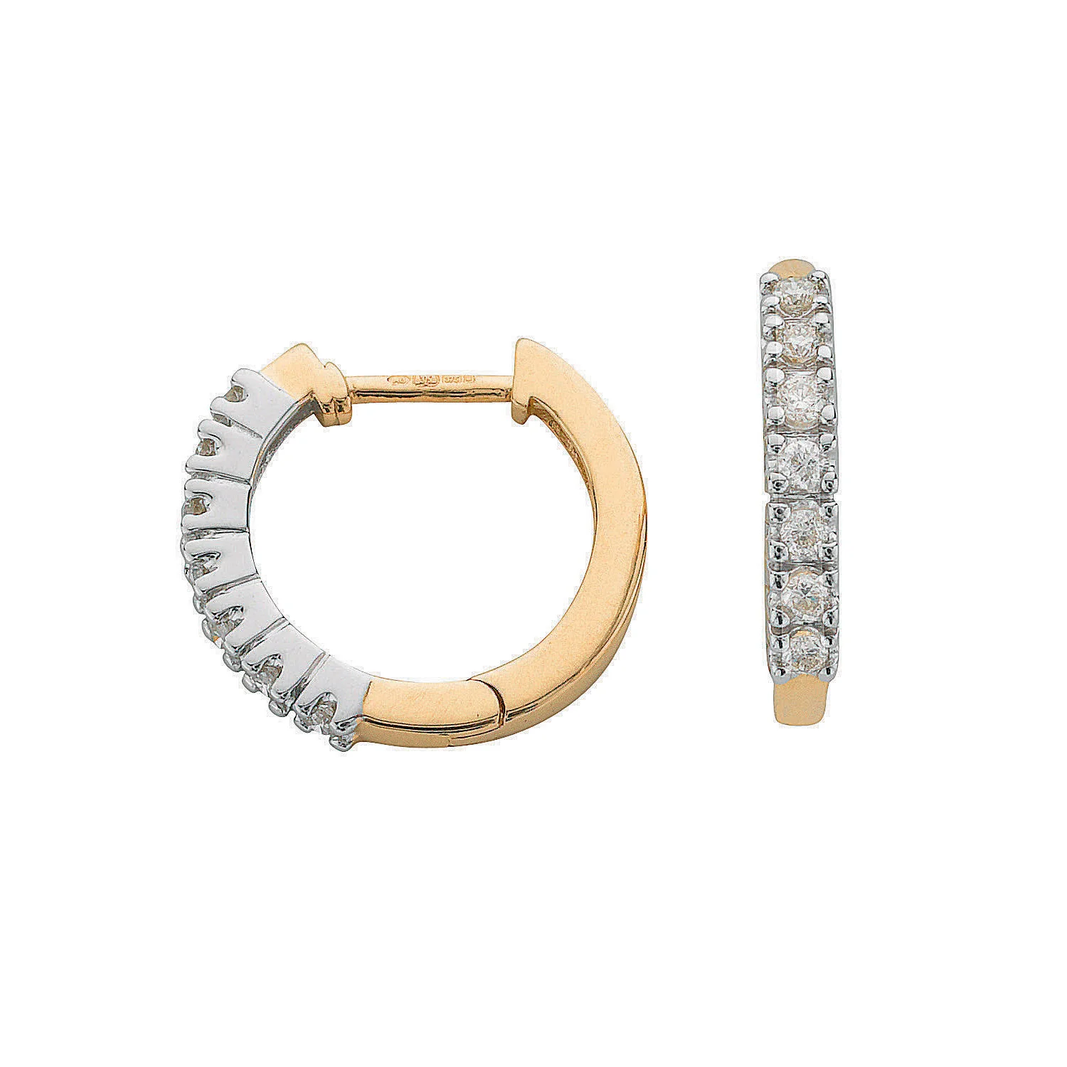 9ct Yellow Gold 0.25ct Diamond Earrings - 9ct Gold - Image 2
