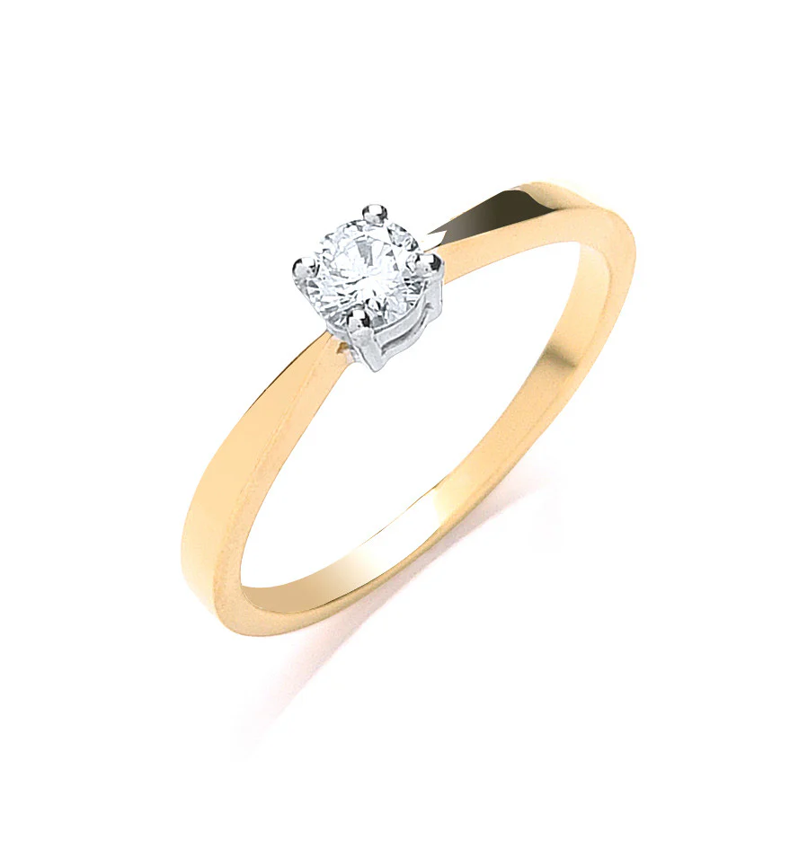 9ct Yellow Gold 0.25ct Diamond Engagement Ring - 9ct Gold