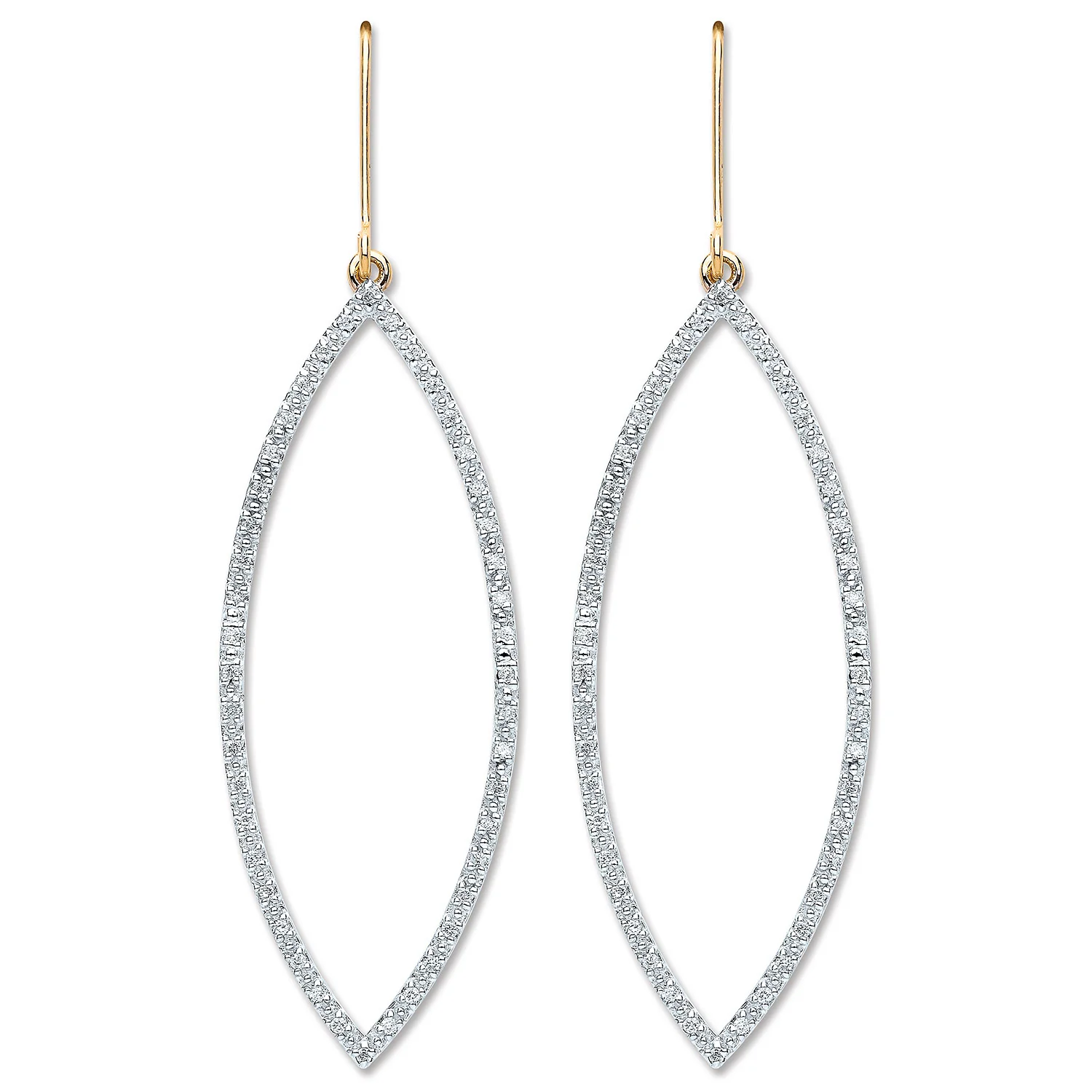 9ct Yellow Gold 0.30ct Dia Drop Earrings - 9ct Gold