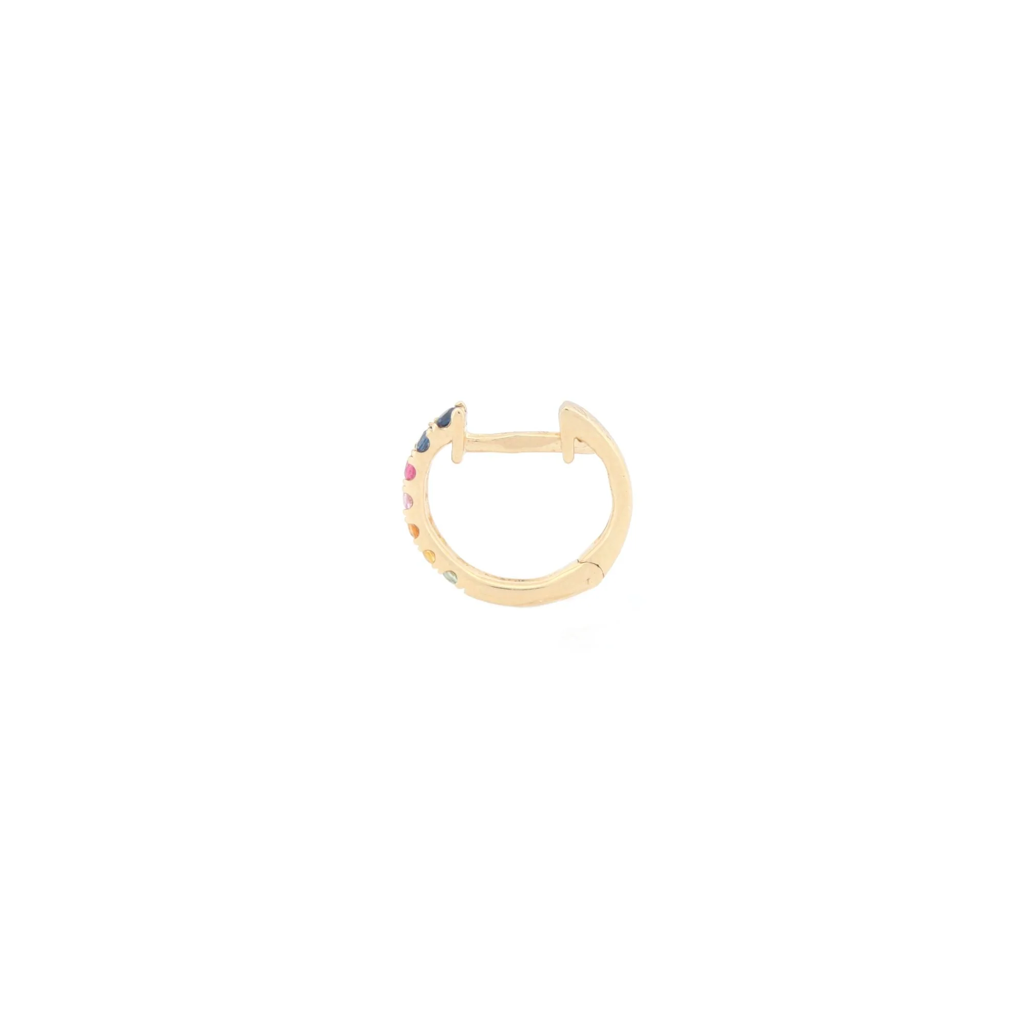 9ct Yellow Gold 0.34ct Rainbow Saph 12mm Hoop Earrings - Image 3