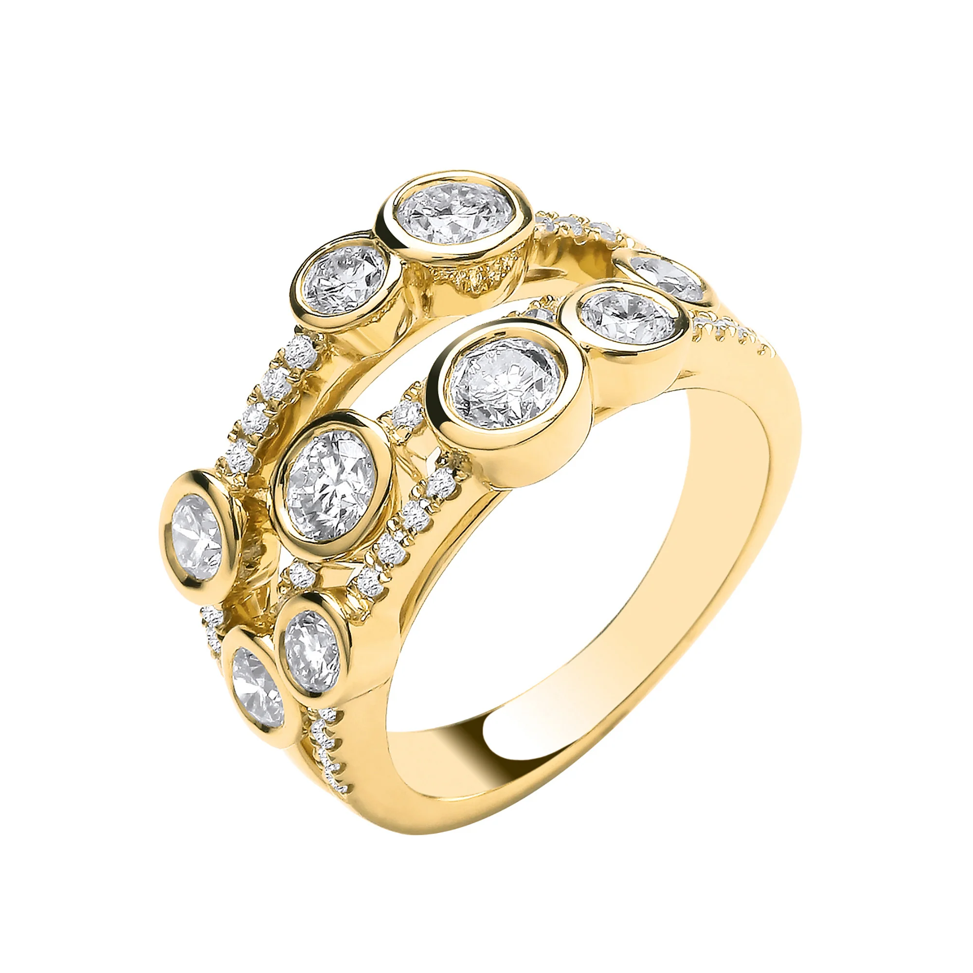 9ct Yellow Gold 1.70ctw Lab Grown Diamond Dress Ring IGI Certified - 9ct Gold - Image 4