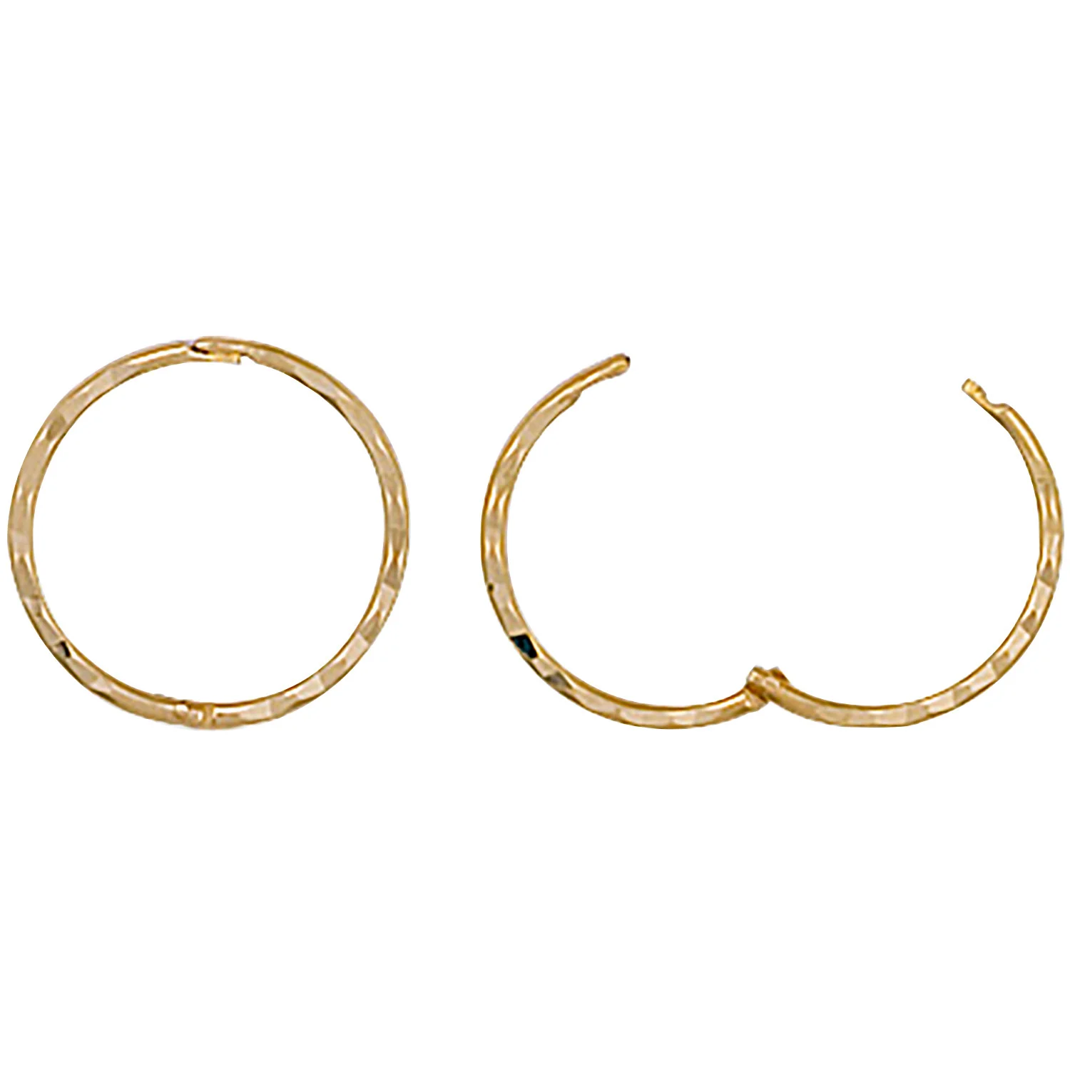 9ct Yellow Gold 12mm D/C Hinged Sleepers - 9ct Gold - Image 2