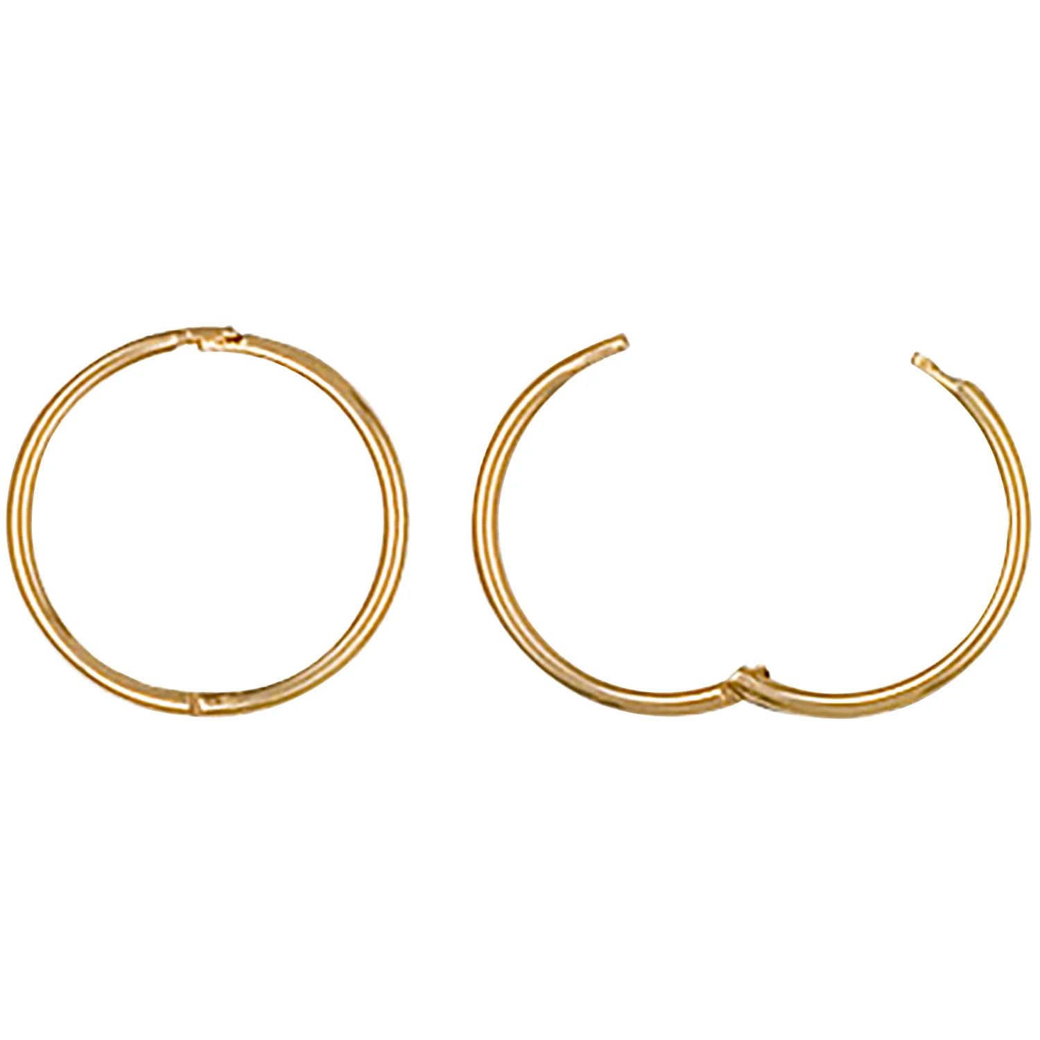 9ct Yellow Gold 12mm Plain Hinged Sleepers - 9ct Gold - Image 2