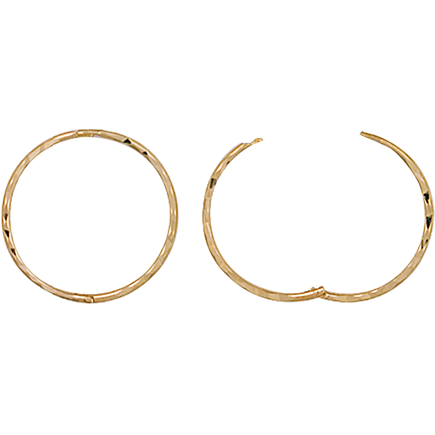9ct Yellow Gold 16mm D/C Hinged Sleepers - 9ct Gold - Image 2