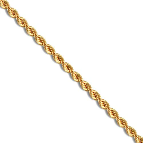9ct Yellow Gold 4mm Gauge Hollow Diamond Cut Rope