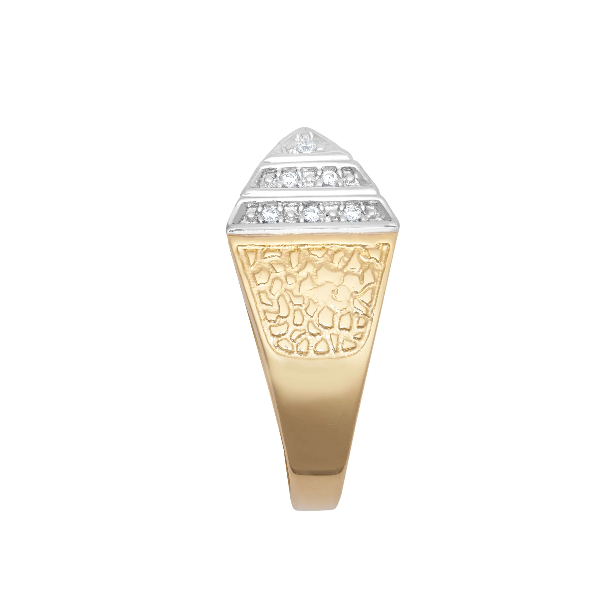 9ct Yellow Gold Child's Cubic Zirconia Set Pyramid Ring - Image 3