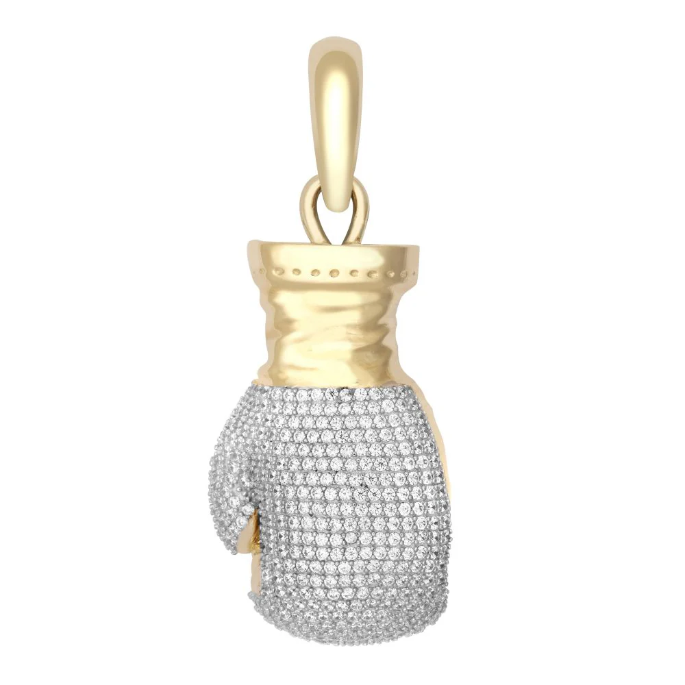 9ct Yellow Gold Cubic Zirconia Set Boxing Glove Pendant