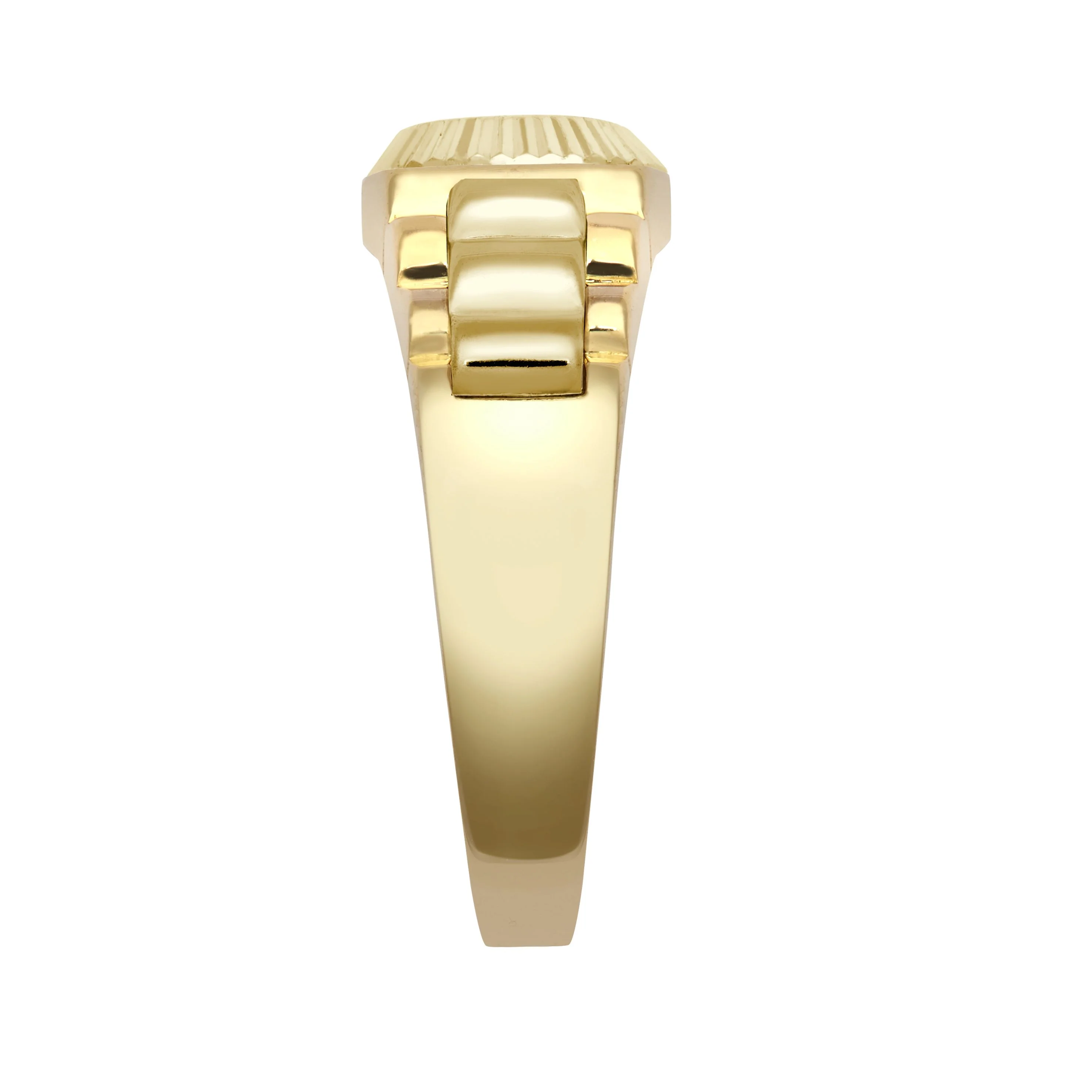 9ct Yellow Gold Cubic Zirconia Set Watch Strap & Bezel Ring - Image 3