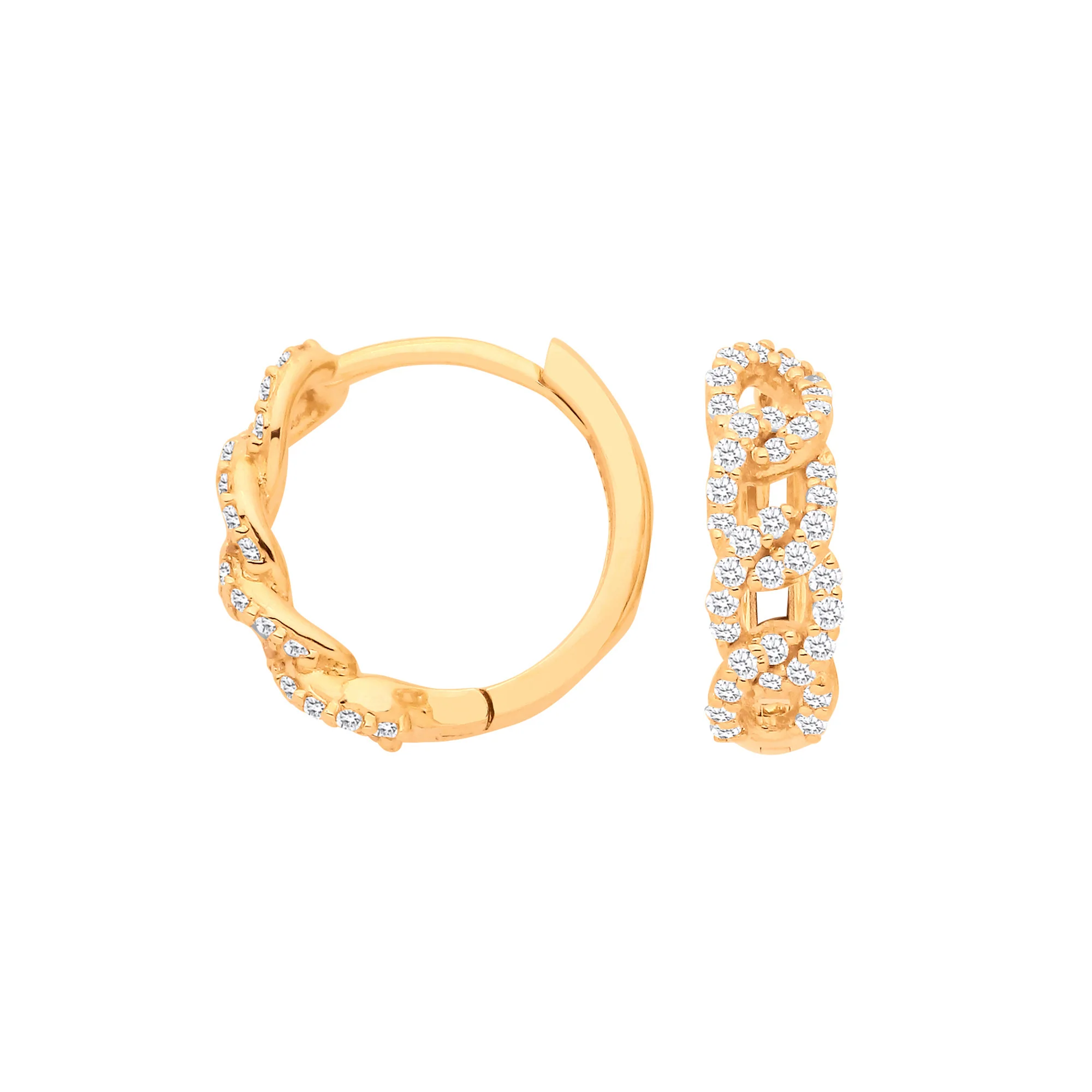 9ct Yellow Gold Diamond 0.28ctw Huggie Earrings - 9ct Gold