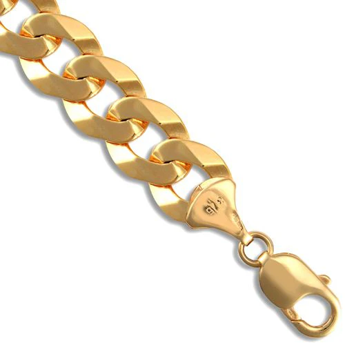 9ct Yellow Gold Flat Curb 12.4mm Gauge Chain