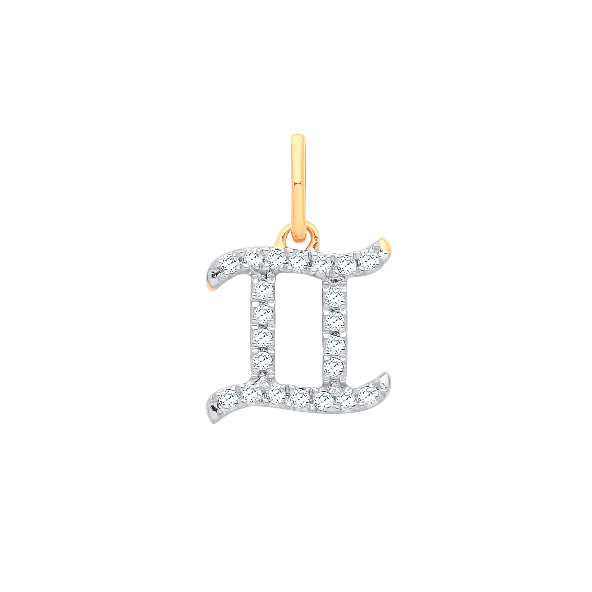 9ct Yellow Gold Gemini Zodiac 0.12ct pendant - 9ct Gold - Image 2