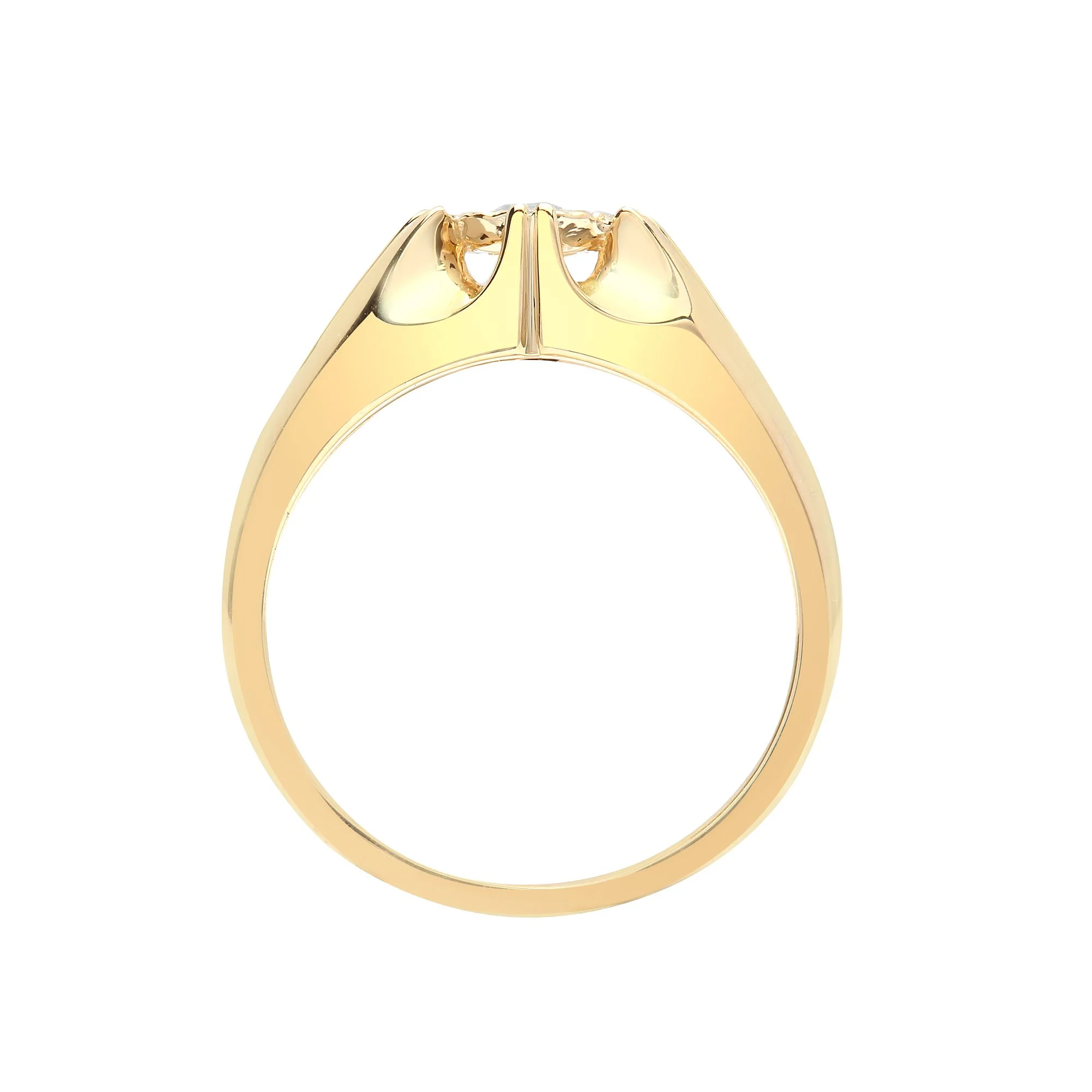 9ct Yellow Gold Gents Natural Diamond Ring - Image 2