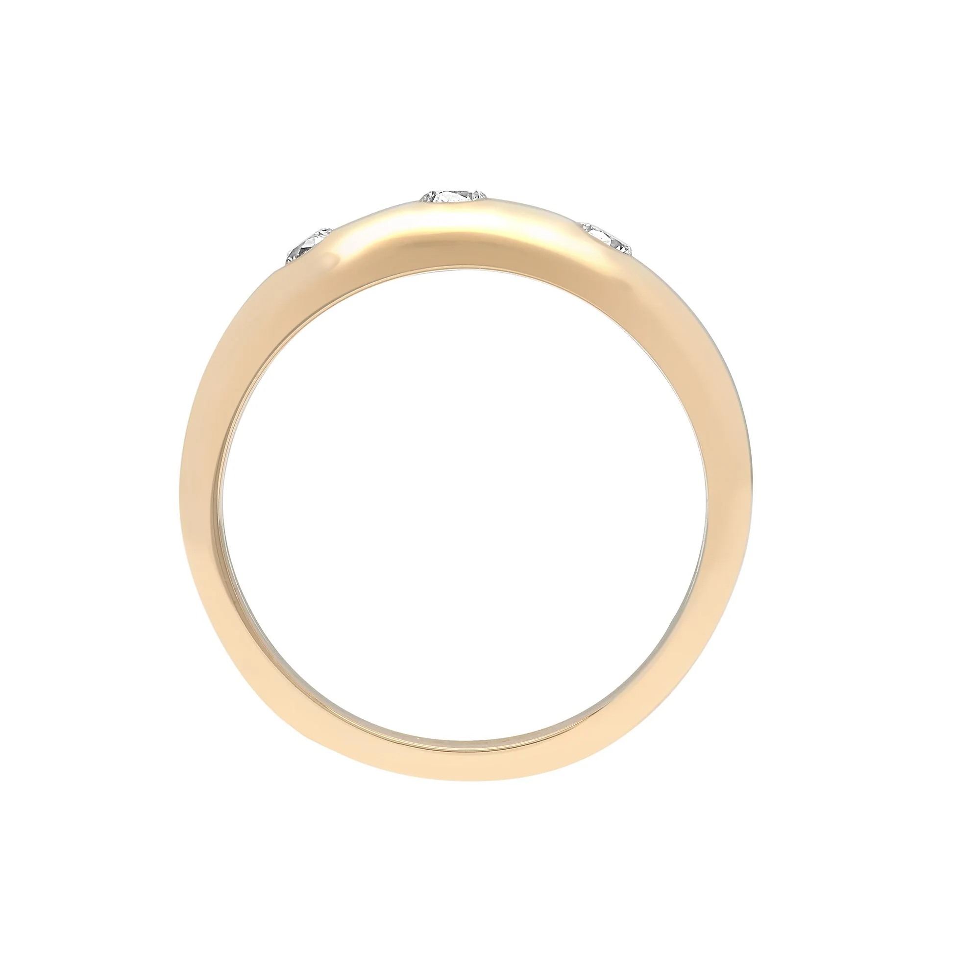 9ct Yellow Gold Natural Diamond 3 Stone Trilogy Ring - Image 2
