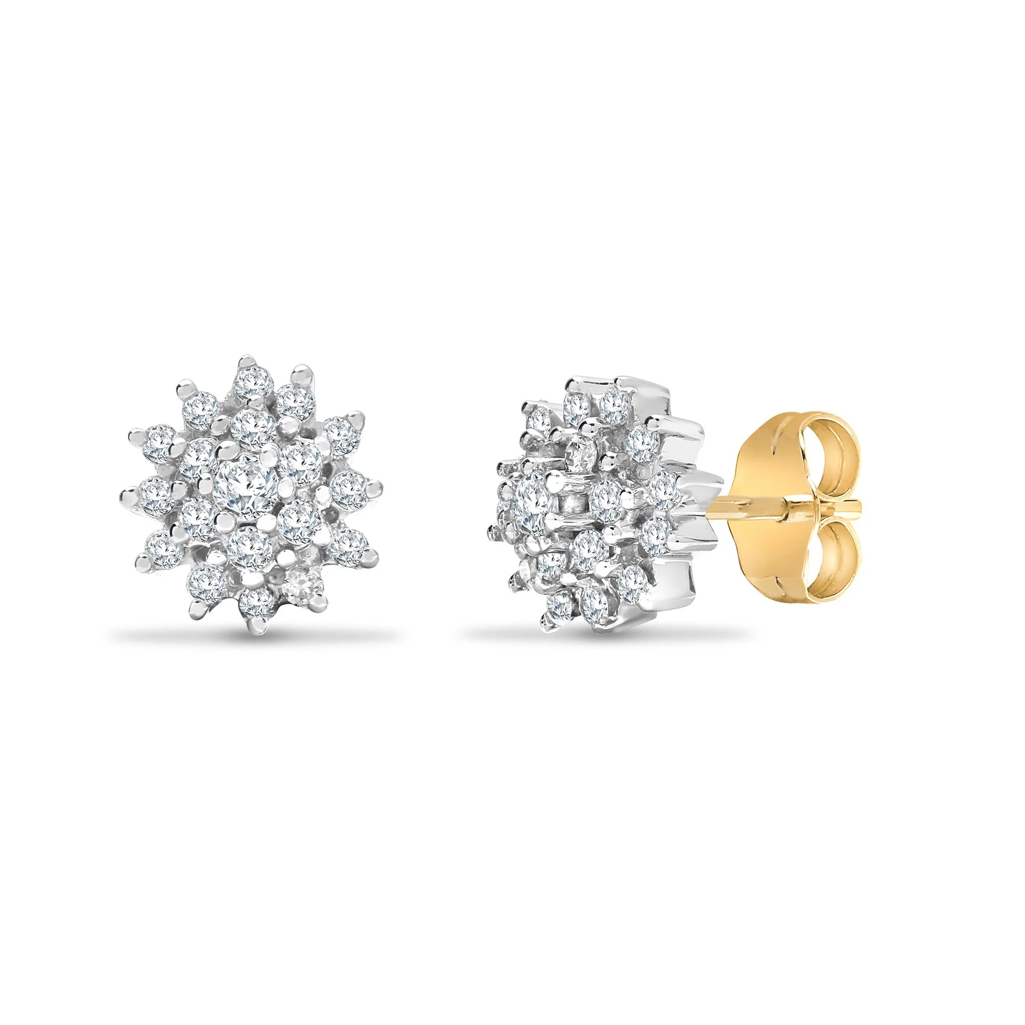 9ct Yellow Gold Natural Diamond Earrings