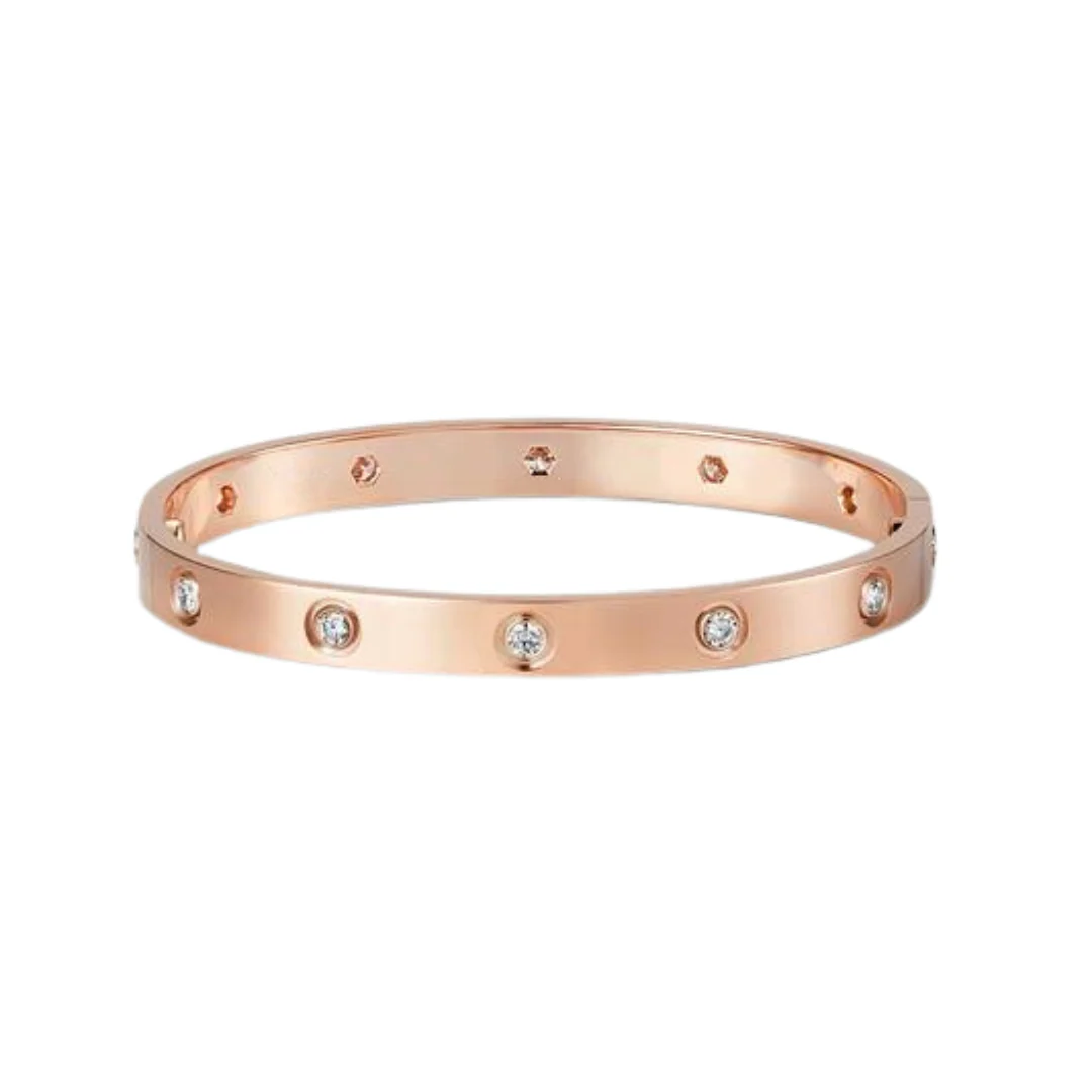 Cartier Love Bracelet Classic 10 Diamonds 18K Rose Gold
