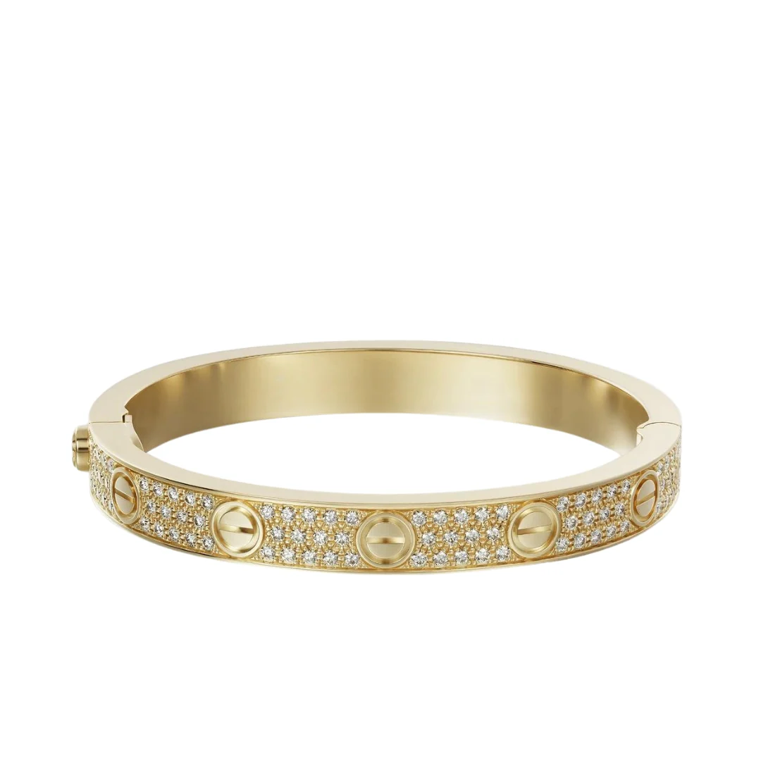 Cartier Love Bracelet Classic Diamond-Paved 18K Yellow Gold