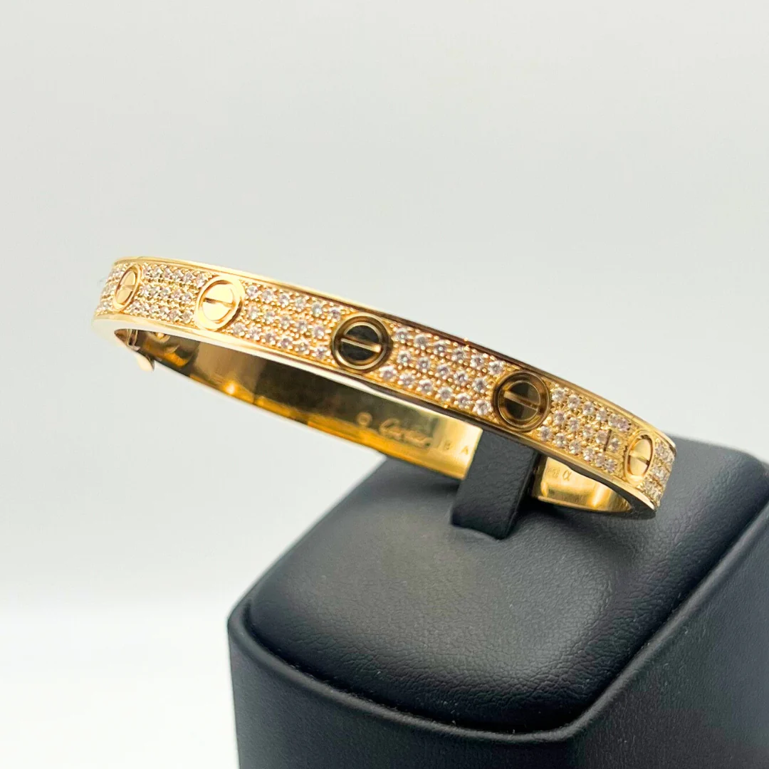 Cartier Love Bracelet Classic Diamond-Paved 18K Rose Gold - Image 5
