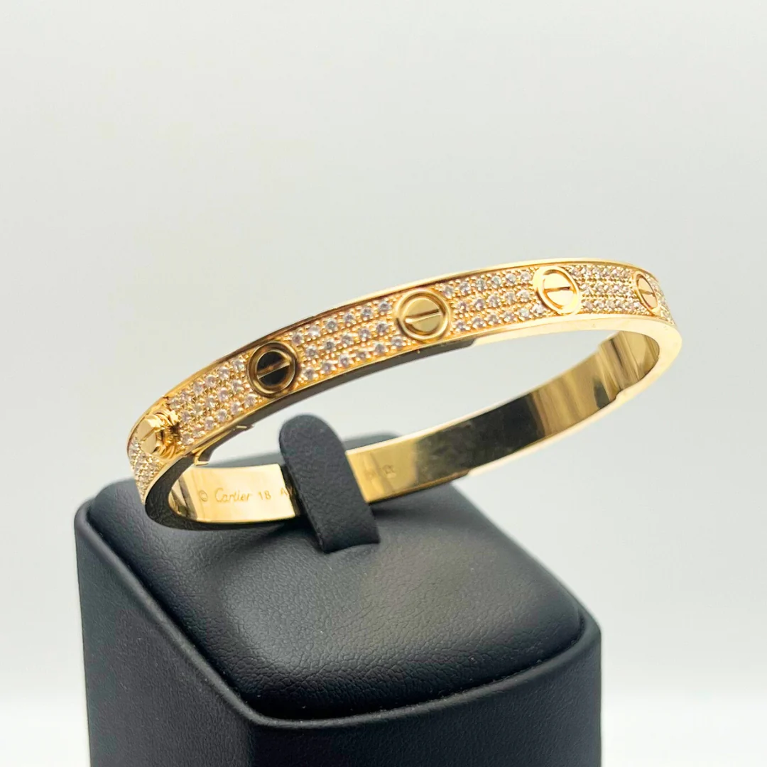Cartier Love Bracelet Classic Diamond-Paved 18K Rose Gold - Image 3