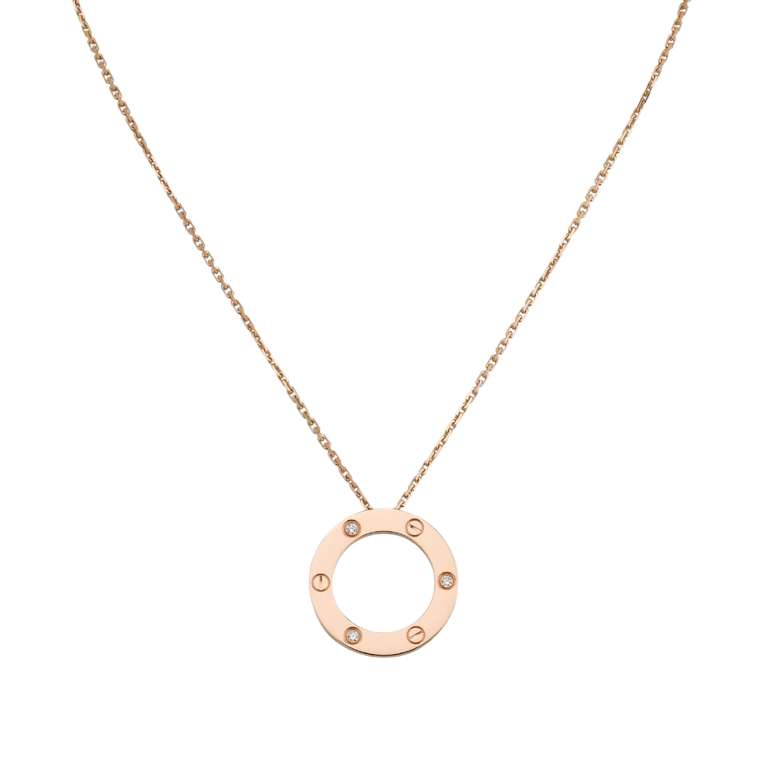 Cartier Love Pendant 3 Diamonds 18ct Rose Gold