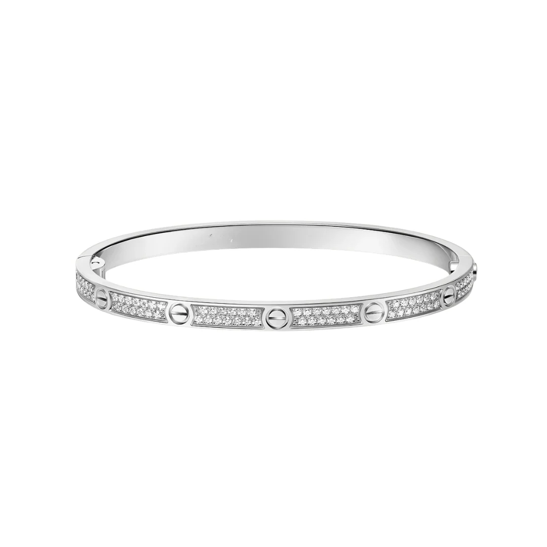 Cartier Small Love Bracelet Full Paved Diamonds 18ct Gold - Image 2