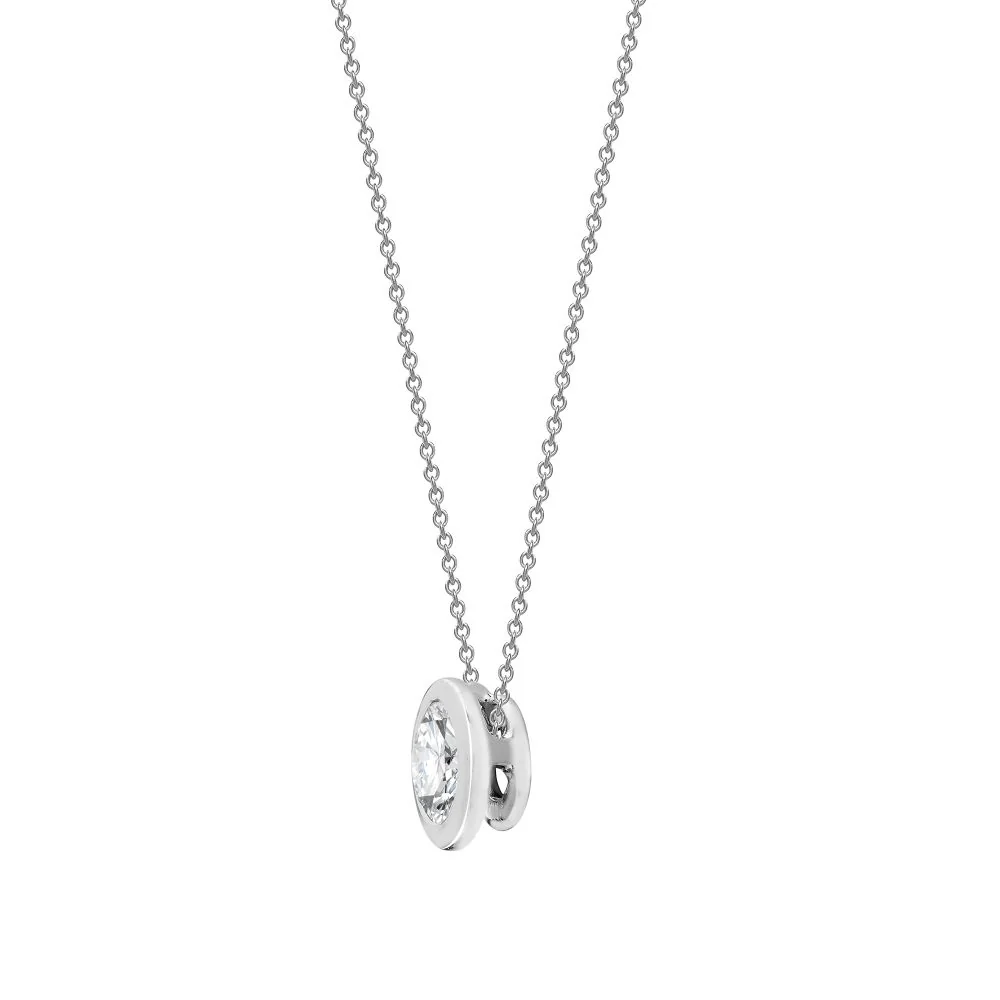 Lab 18ct White 0.70ct Threaded Rub over set Diamond Pendant - Chain is not included - Image 2