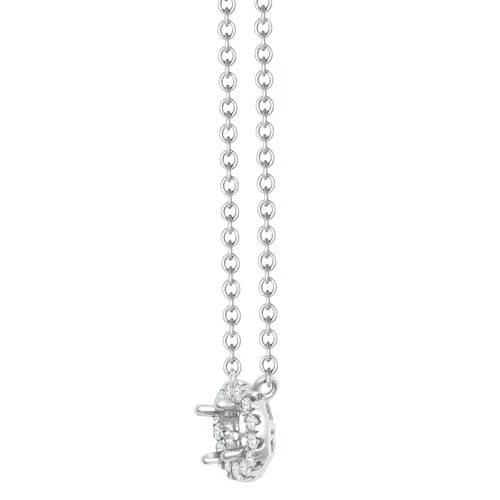 Lab 18ct White Gold 0.08ct Diamond Halo Pendant with 16"-18" Chain Extender set with a 0.25ct G SI1 Diamond - Image 2