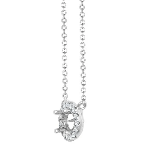 Lab 18ct White Gold 0.15ct Diamond Halo Pendant with 16"-18" Chain Extender set with a 0.70ct G SI1 Diamond - Image 2