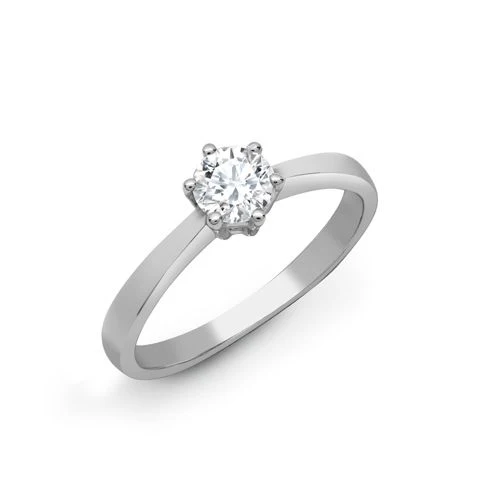 Lab 18ct White Gold 25pts Solitaire Diamond Ring