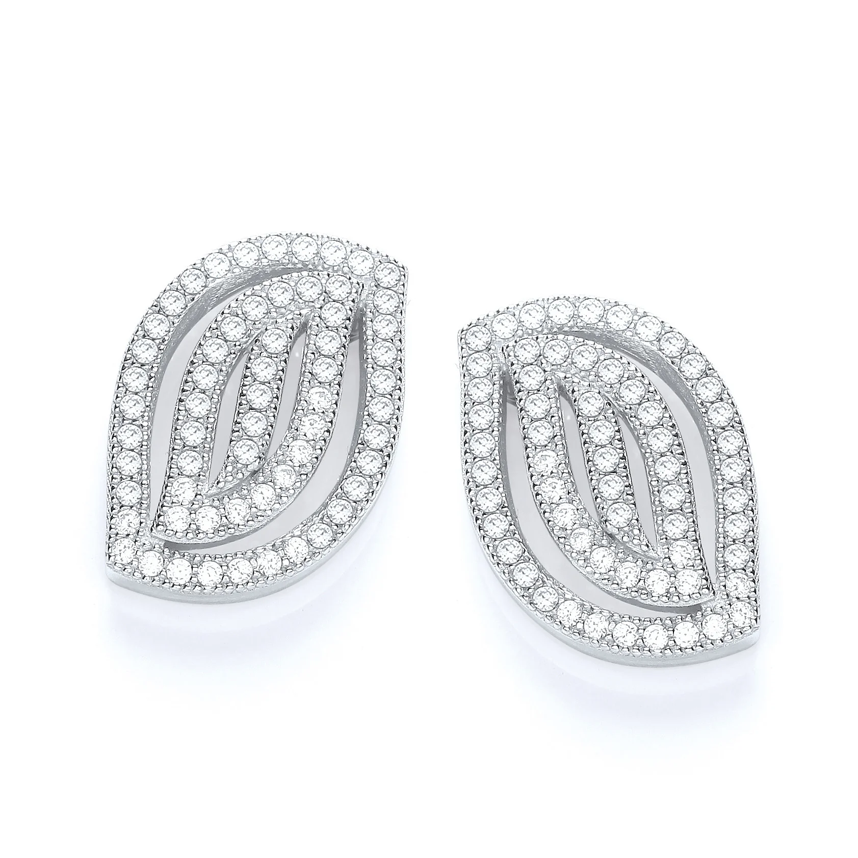 Micro Pave' Fancy Stud - Silver - Image 2