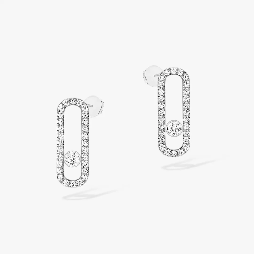 Move Uno Diamond Pavé Earrings 18ct Gold - Image 2