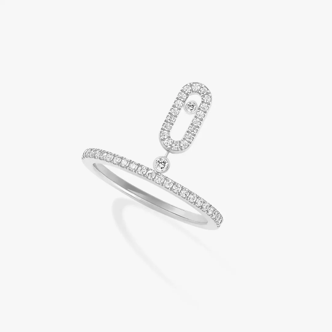 Move Uno Pavé Drop Diamond Ring 18ct Gold - Image 2