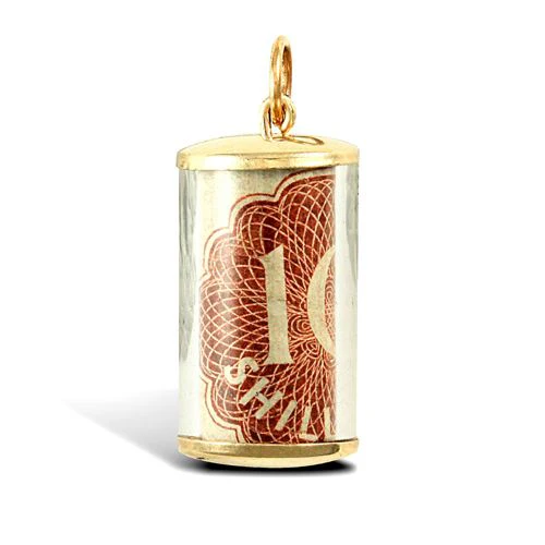 Plastic Casing Ten Shilling Pendant with 9ct Fittings