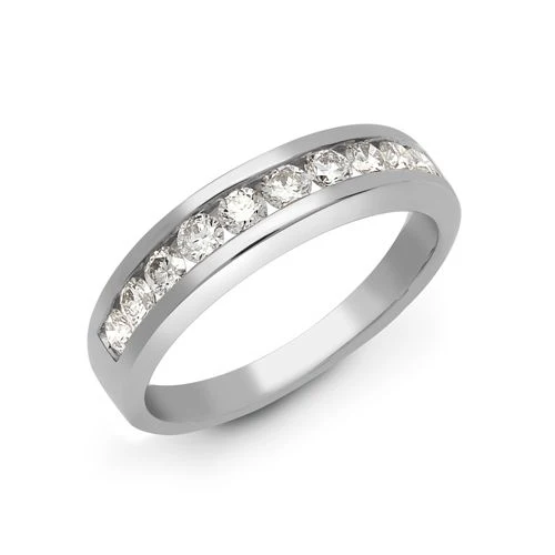 Platinum 0.25ct Channel Set Round Brilliant Cut Natural Diamond Half ET Ring