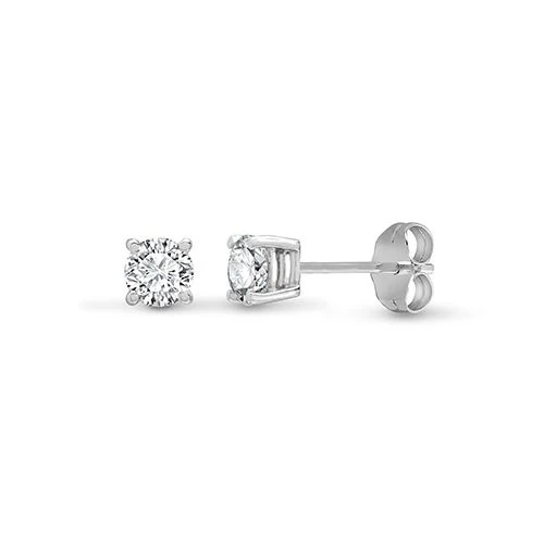 Platinum 950 0.50ct 4 Claw Natural Diamond Solitaire Stud Earrings
