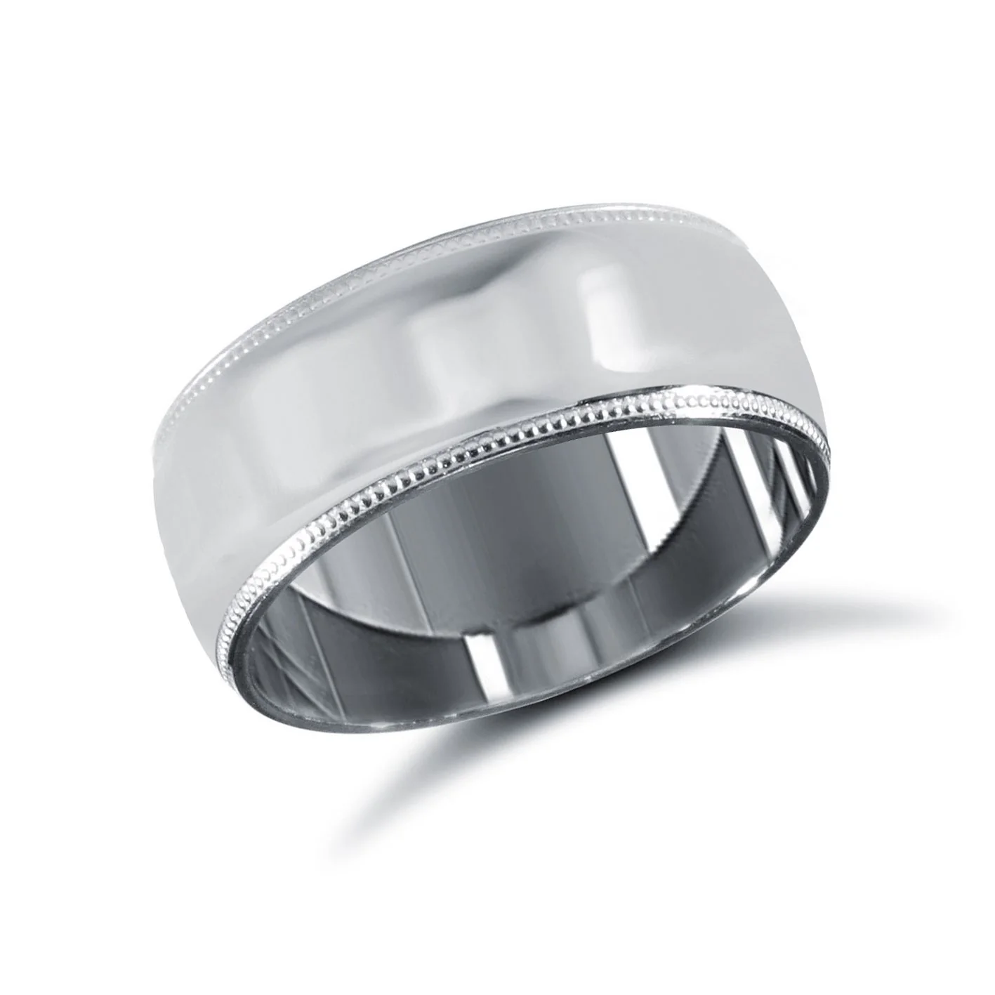 Platinum Standard Weight Court Profile Mill Grain Wedding Ring