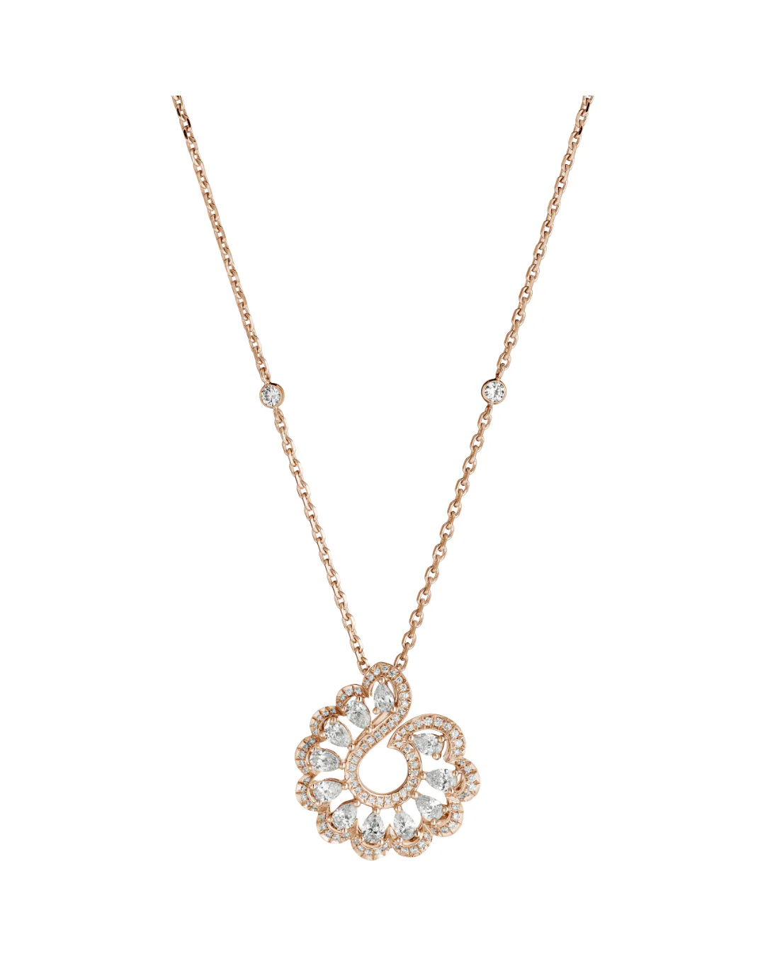 Precious Lace Vague Diamond Pendant 18ct Rose Gold