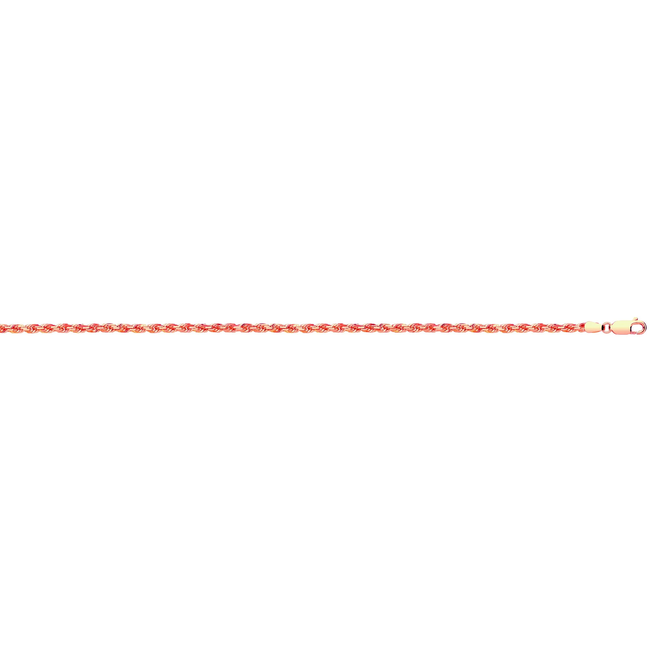 Rose Gold 3.0mm Diamond Cut Rope Chain - 9ct Gold