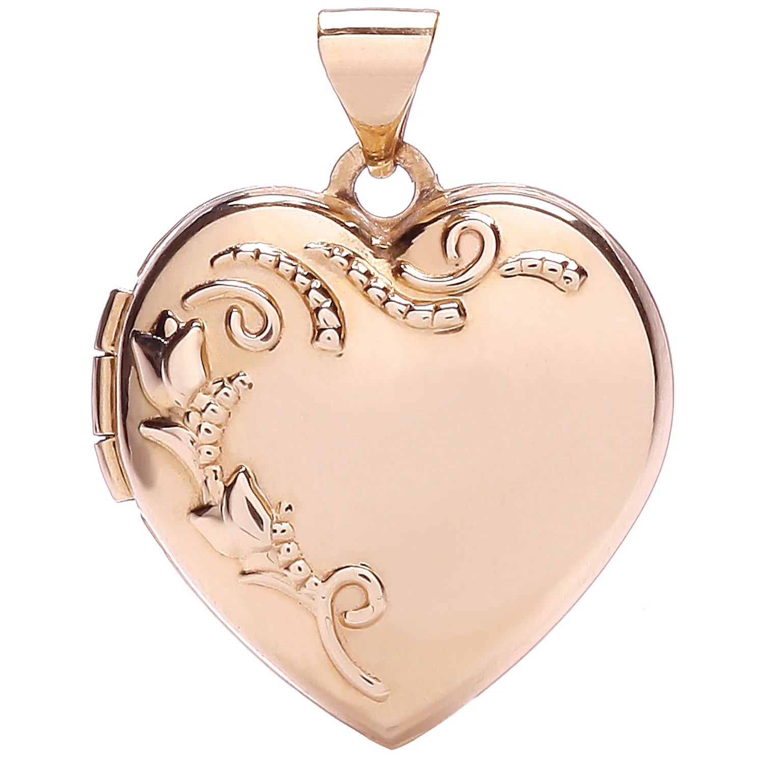 Rose Gold Heart Shape Locket with design - 9ct Gold - Image 2