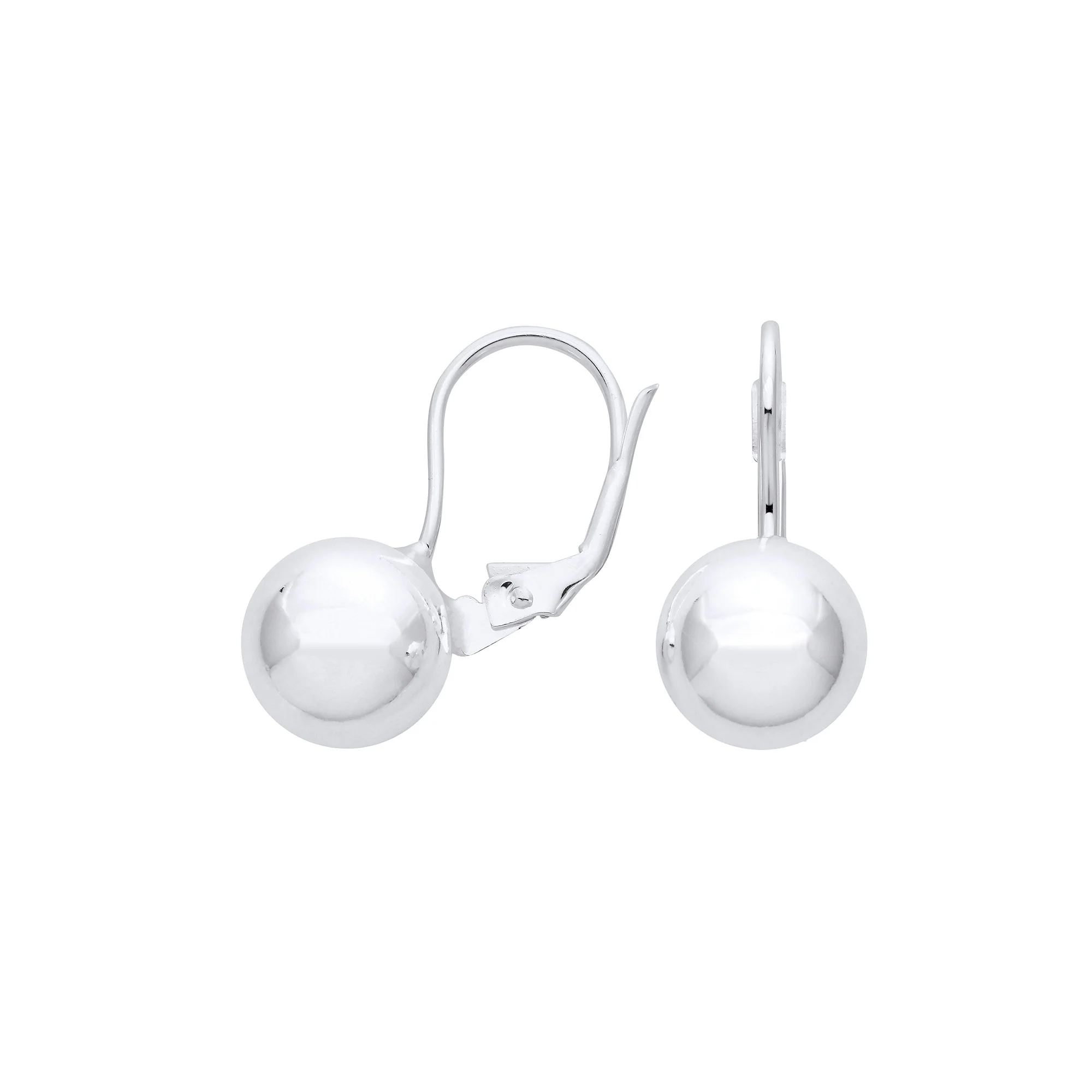 Silver 10mm Ball Earrings - Silver - Image 2